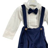 Completo Tre Pezzi Con Salopette In Velluto Neonato ISABEL C364