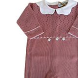 Tutina Intera In Cotone Con Colletto A Fiore Neonata BEBE' MARGO' B093T