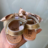 Minorchine Glitter First Steps Sandalen mit Satinschleife für Mädchen INDEX 300G