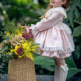 Abito Elegante Manica Lunga Damascato Neonata MIMOSA CIELO DE FANTASIA