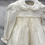 Elegant Baptismal Romper in Silk Newborn / PICCOLA GIUGGIOLA DORA