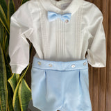 Completo Camicia e Bermuda Elegante Neonato Ponto Por Ponto 6428