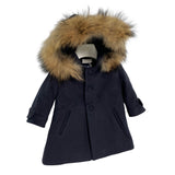 Cappotto In Panno Con Cappuccio In Pelliccia Neonato ISABEL A64
