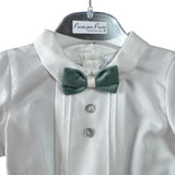 Completo Elegante In Velluto Con Camicia e Bermuda Neonato PONTO POR PONTO 6636