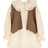 Abito Elegante Con Gilet Scamosciato Bambina CALAMARO A21004