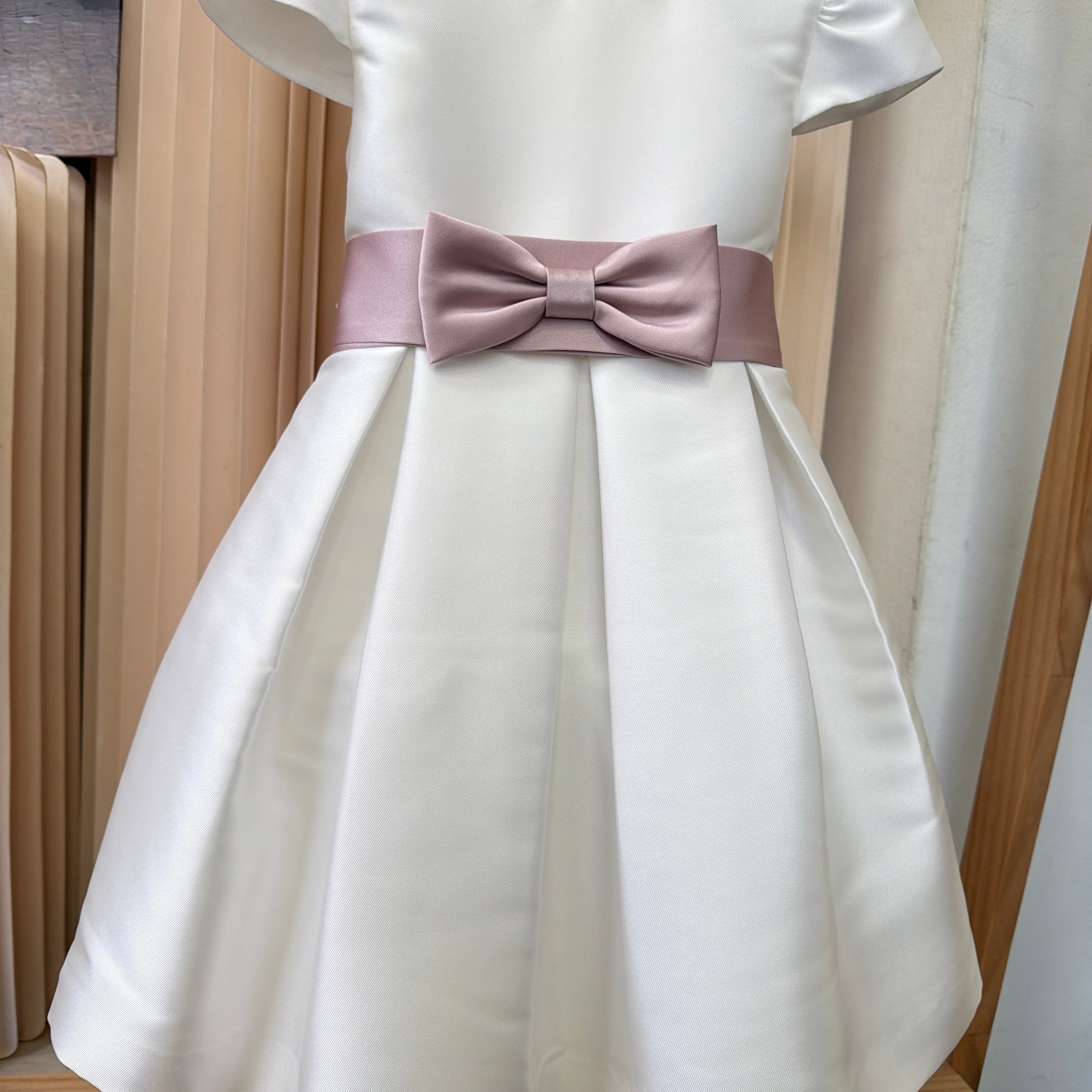 Abito Elegante Mezza Manica In Mikado Con Fascia Bambina MIMILU' 1648