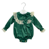 Pagliaccetto In Velluto Con Pizzo Neonata VALENTINA BEBES HADA126