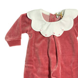 Tutina Intera In Ciniglia Ricamata Neonata BEBE' MARGO' B045T