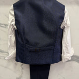 Completo Comunione Damascato 5 pezzi Bambino Blu AM40033J