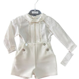 Completo Elegante In Caldo Cotone Con Camicia e Bermuda Neonato PONTO POR PONTO 6631