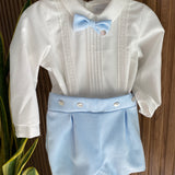 Completo Camicia e Bermuda Elegante Neonato Ponto Por Ponto 6428