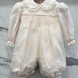 Elegant Baptismal Romper in Silk Newborn / PICCOLA GIUGGIOLA DORA