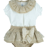 Completo 2 pezzi In Lino Beige Neonata CALAMARO 11147