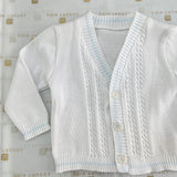 Cardigan In Filo Scollo a V Elegante Neonato BUFI B1366AG