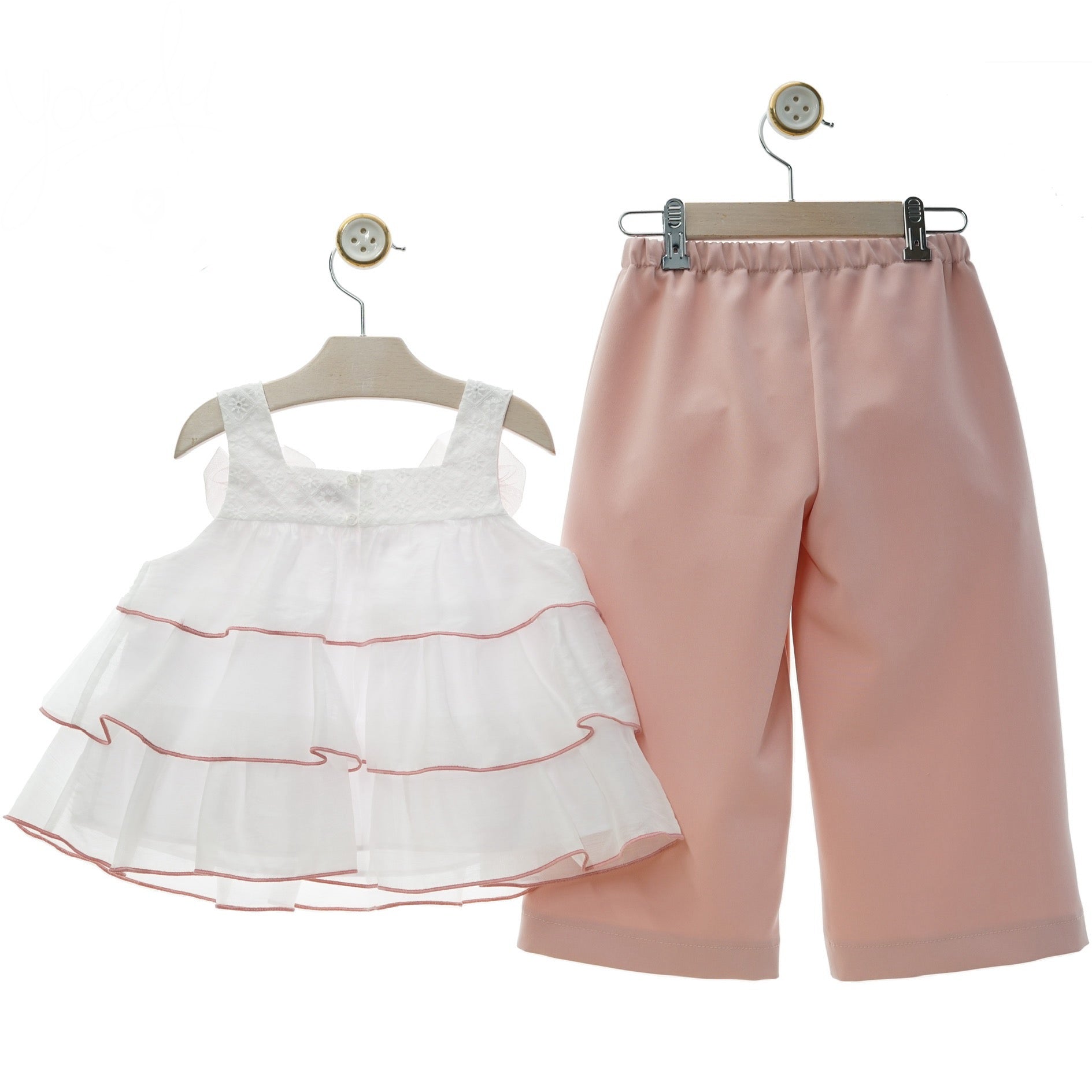 Pantaloni palazzo per bambini Denim di cotone Cannage blu Pantaloni palazzo per bambini Denim di cotone Cannage blu
