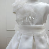 Elegantes, ärmelloses Ceremony-Kleid aus weißem Mikado Girl BUFI B1182AB