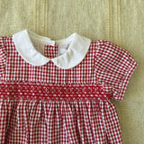 Baby-Strampler aus karierter Baumwolle mit halben Ärmeln (Jungen/Mädchen) A&amp;J A&amp;J184