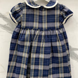 Abito in Caldo Cotone Punto Smock Blu a Quadri Bambina A&J 554