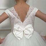 Abito Elegante Mezza Manica Con Applicazioni In Raso E Tulle Bambina DAGA C13