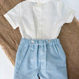 Completo Corto Elegante In Cotone Con Bermuda Neonato PONTO POR PONTO 6496