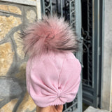 Cappello In Misto Lana Liscio Con Fiocco Neonata FURFANTE CT0925A