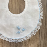 Bavetta In Lino E Pizzo Con Ricamo Neonato/a LA SARTORIA DEI PICCOLI L1076
