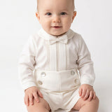 Completo Elegante In Caldo Cotone Con Camicia e Bermuda Neonato PONTO POR PONTO 6631
