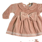 Tutina Spezzata In Ciniglia Con Fiocco Neonata BEBE' MARGO' B046TS