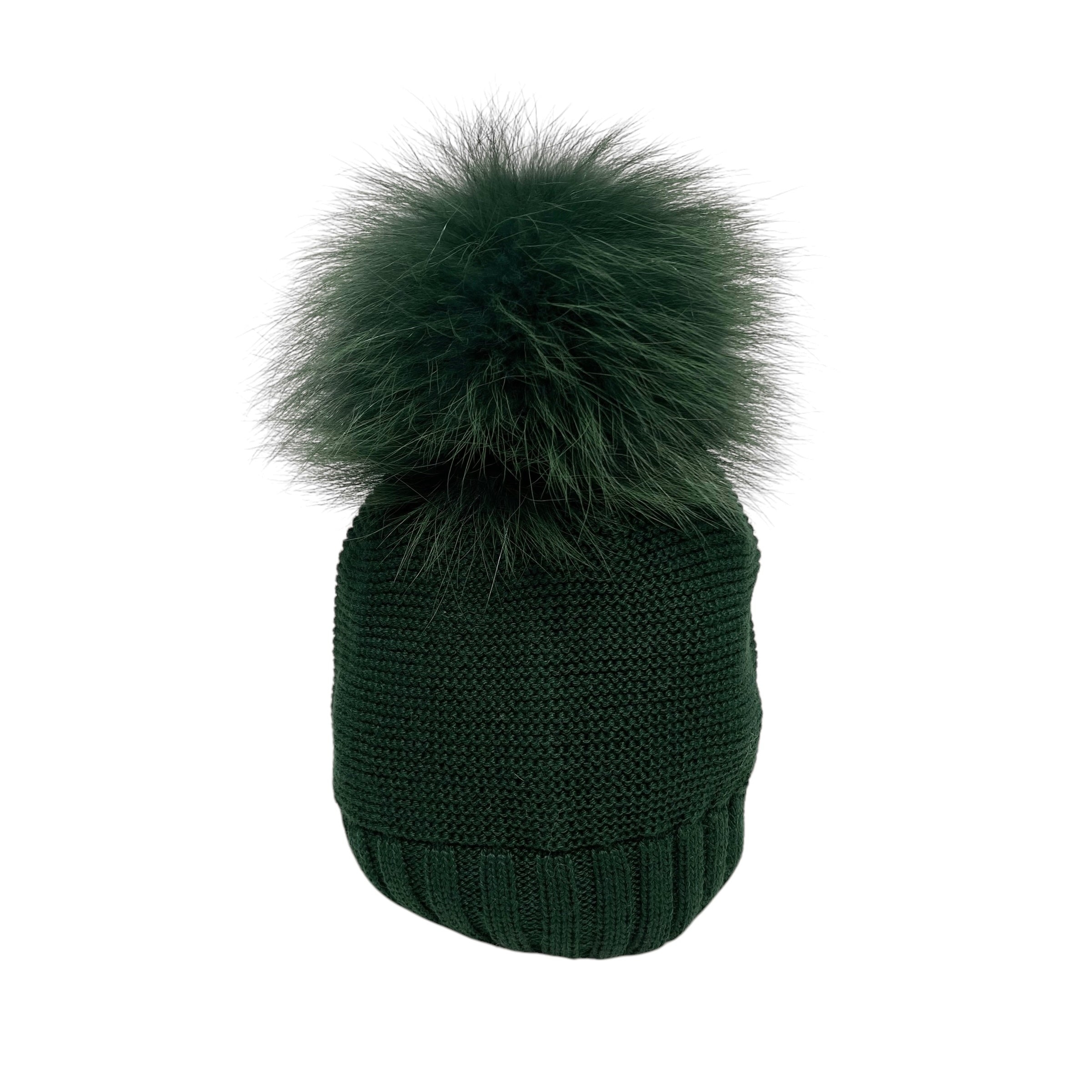 Cappello In Misto Lana Liscio Con Pom Pon In Volpe Neonato/a FURFANTE CT2102VA