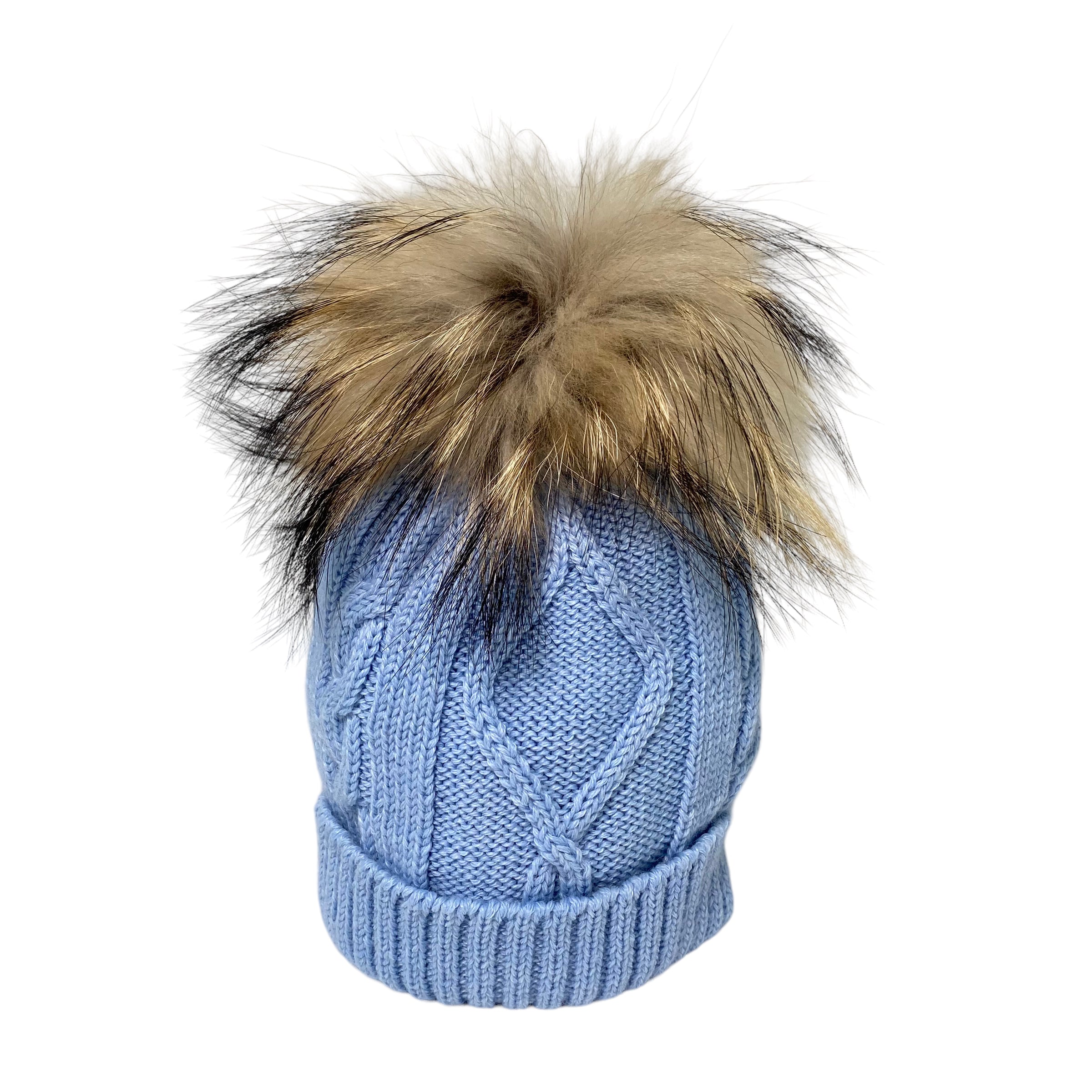 Cappello da donna bouclé con pon pon - DARK BLUE Cappello da donna bouclé con pon pon - DARK BLUE