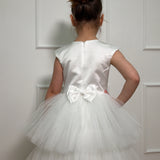 Abito Elegante Mezza Manica In Raso E Tulle Bambina DAGA C11