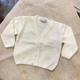 Wool Blend Cardigan with V-Neck and Buttons Newborn Ponto por Ponto 3758CA