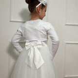 Abito Elegante Mezza Manica In Raso E Tulle Bambina DAGA C15