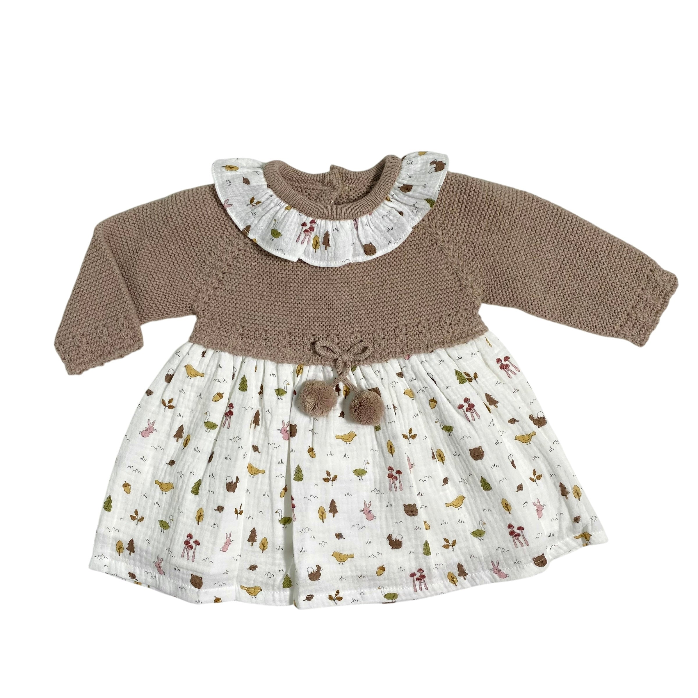 Abito Combinato In Maglia E Tessuto Neonata BABY FASHION 526.6A