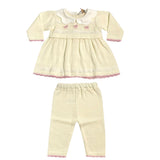 Tutina Spezzata In Misto Lana Con Ricami Neonata BEBE' MARGO' B062TS