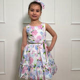 Abito Elegante Smanicato Stampato Bambina DAGA M10473