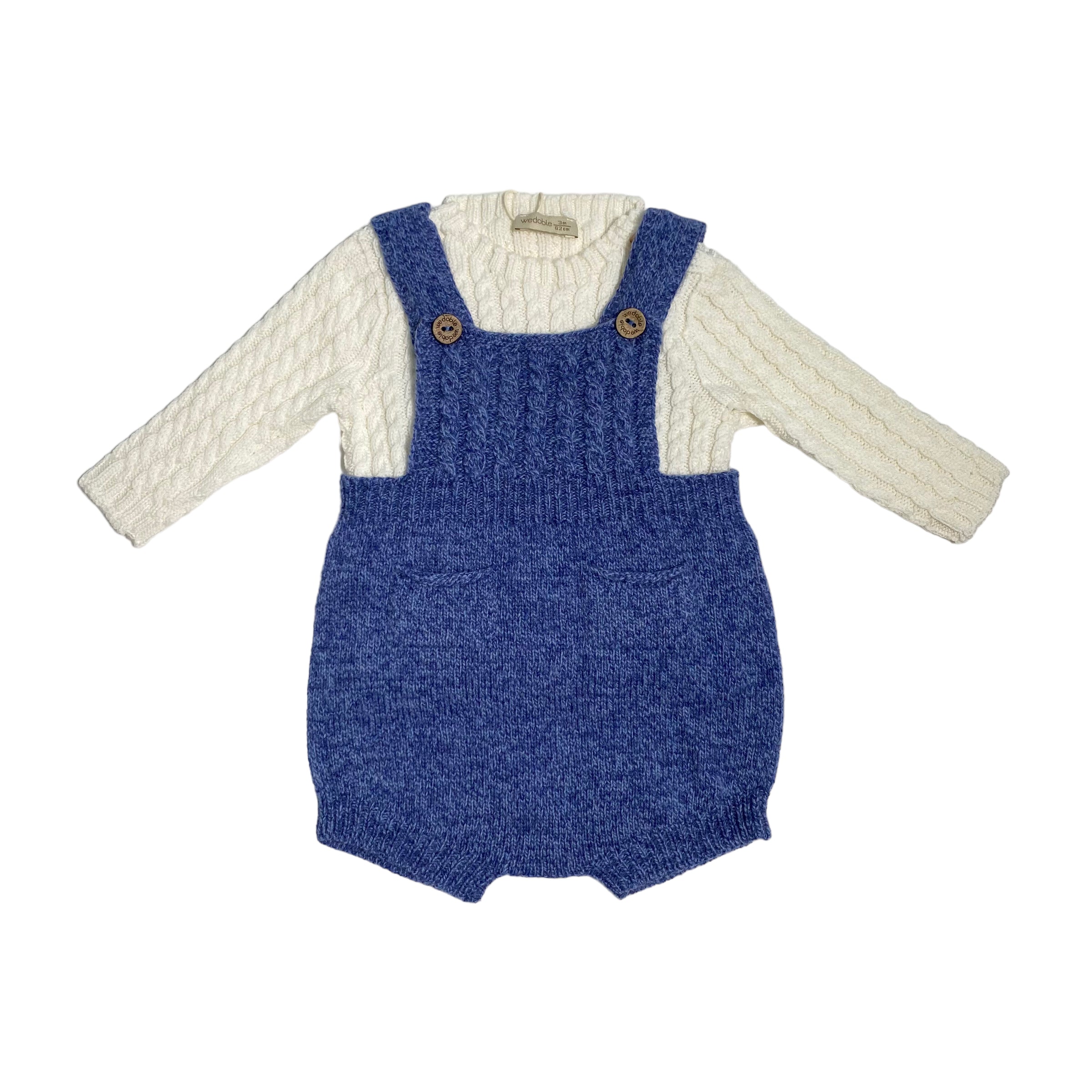 WEDOBLE Set aus Strampler und Pullover aus Wolle für Neugeborene I2306