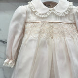 Elegant Baptismal Romper in Silk Newborn / PICCOLA GIUGGIOLA DORA