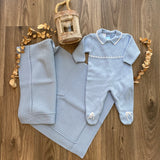 Set In Caldo Cotone Neonato Azzurro GRANLEI