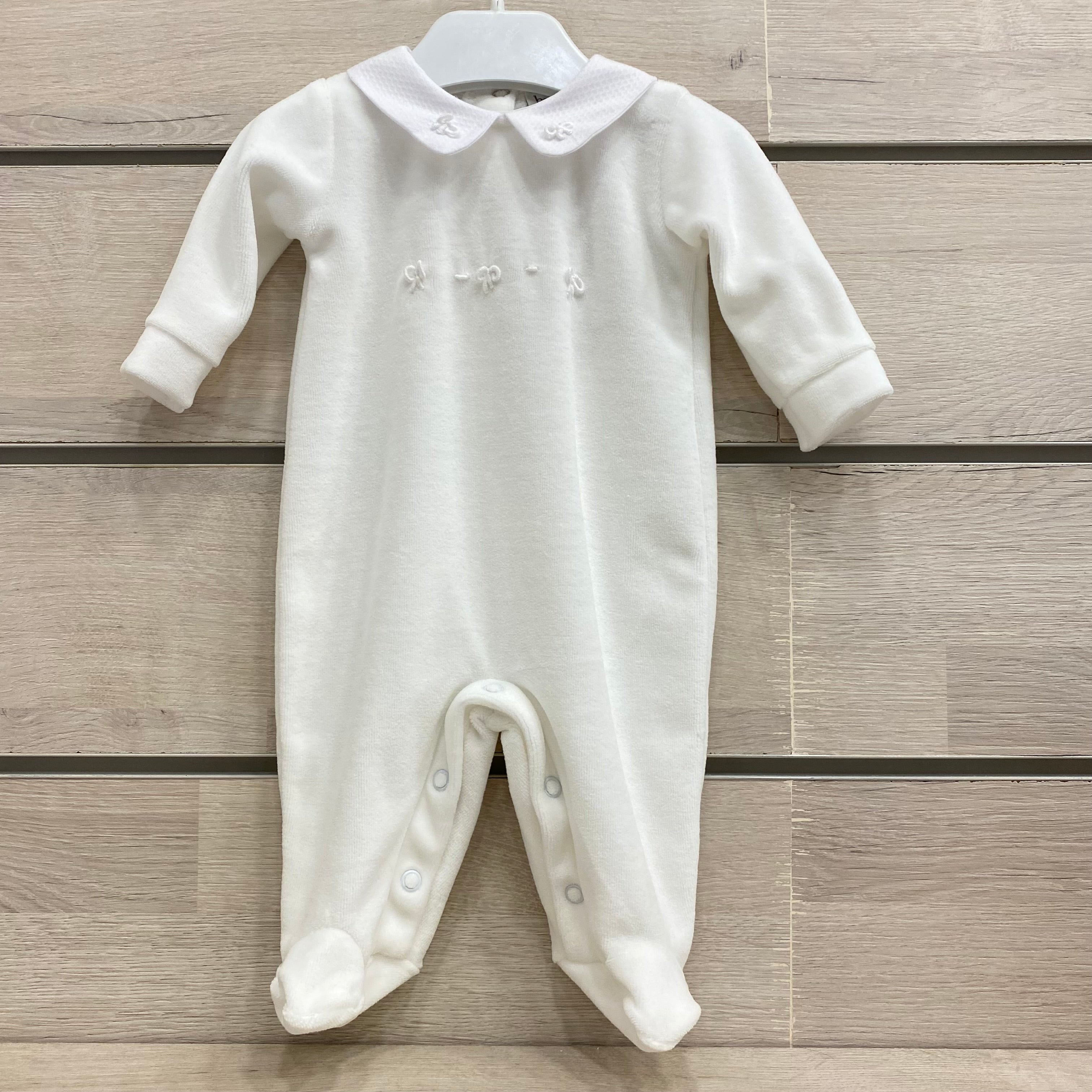 Tutina Intera In Ciniglia Ricamata Neonato/a BEBE' MARGO' B006