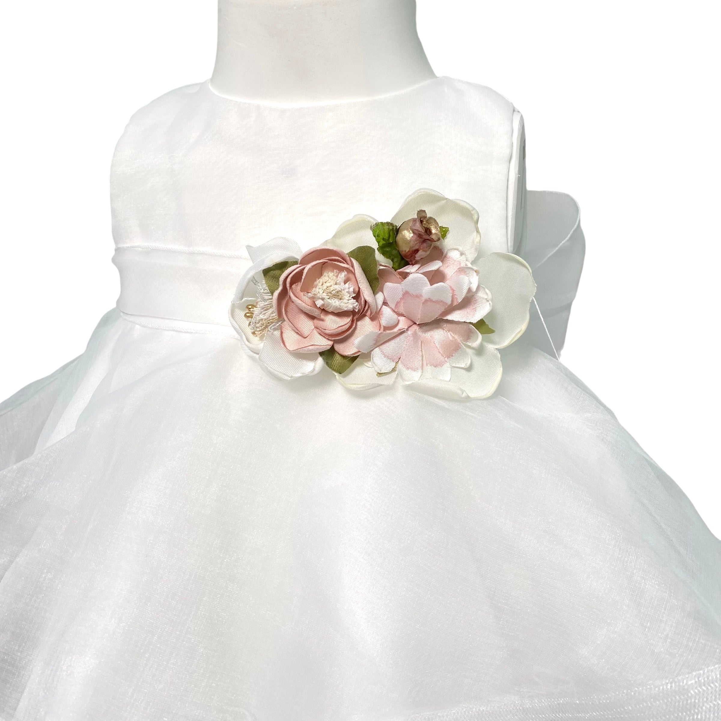 Vestitino Estivo Senza Maniche Per Neonata, Fantasia Cuori Multicolore Su Bianco, Taglia Unica Per Altezza 70-100 Cm