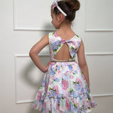 Abito Elegante Smanicato Stampato Bambina DAGA M10473