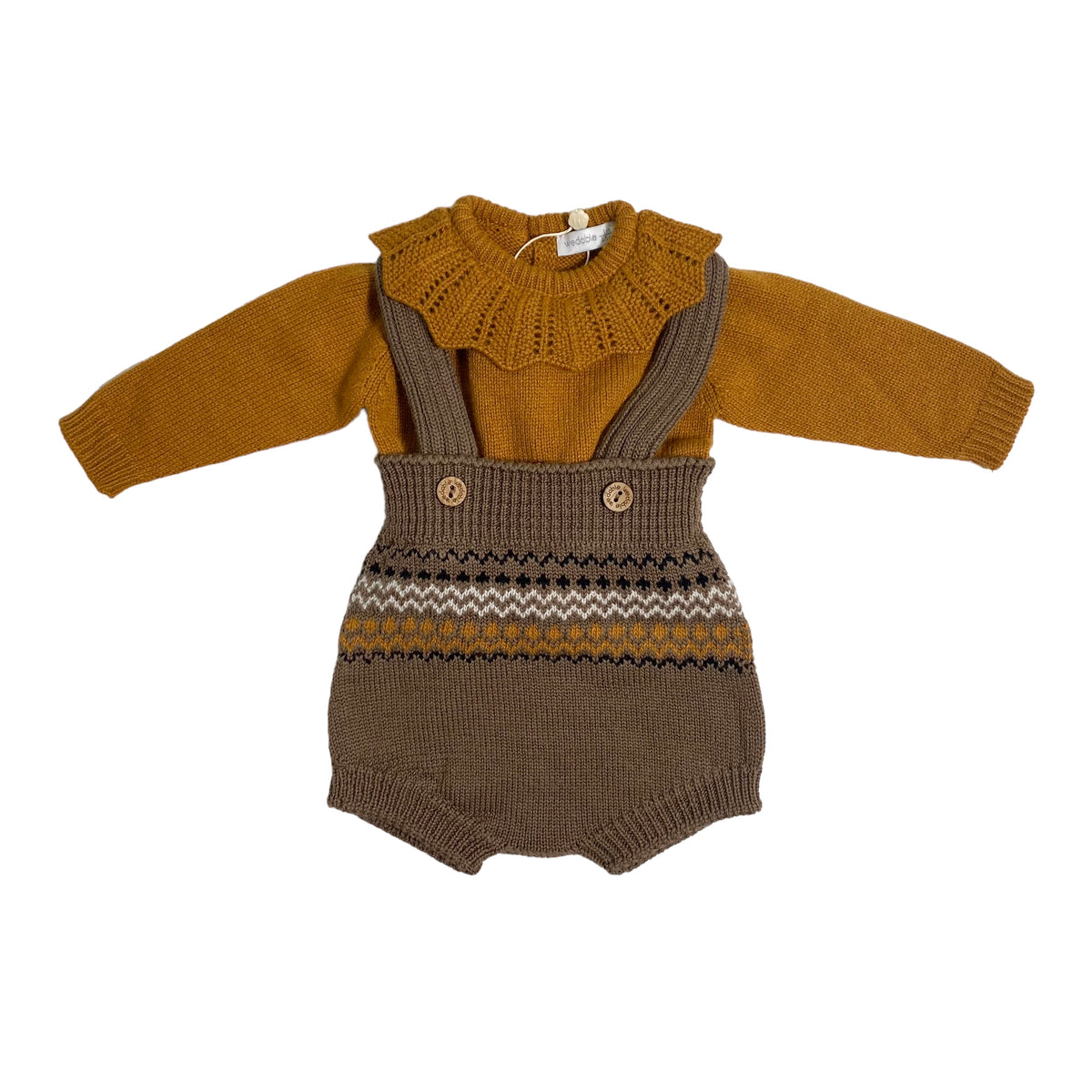 Set Neonato 3 Pezzi: Pagliaccetto Con Cervo + Pantaloni + Cappello - Completo Primavera/Estate