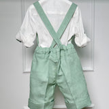 Completo Elegante In Lino Con Camicia E Salopette Neonato BUFI M0542A