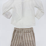 Anzug mit Bermudashorts und weiß-beige gestreiftem Hemd Kind DEL SUR 1246