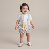 Completo Camicia e Culotte Con Bretelle Celeste Neonata DEL SUR 1834