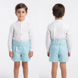 Eleganter Leinenanzug mit Bermudashorts und Hemd für Kinder MIMILU' 588