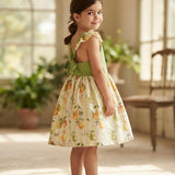 Abito Smanicato In Cotone Stampato Bambina YOEDU 0504