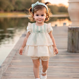 Abito Con Culotte E Balze Neonata DEL SUR 0374