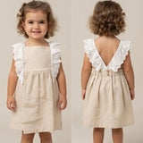 Abito Bambina in Lino Smanicato 94491 BABIDU